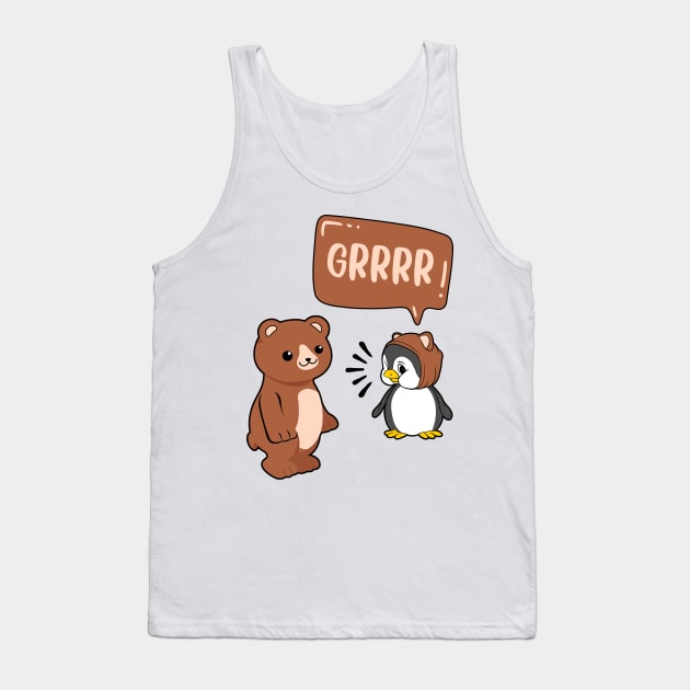 Funny and cute animals bear and penguin kids design gift Tank Top by AS Shirts